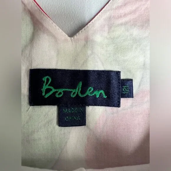 Boden Floral Print V Neck A Line Midi Dress womens 12L - Picture 4 of 7